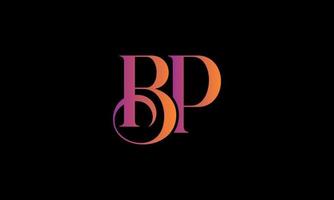 Initial Letter BP Logo. BP Stock Letter Logo Design Free vector template.