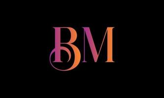 Initial Letter BM Logo. BM Stock Letter Logo Design Free vector template.