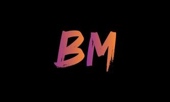 Initial Letter BM Logo. BM Brush Stock Letter Logo design Free vector template.