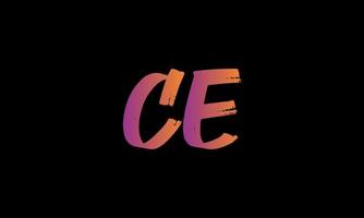 Initial Letter CE Logo. CE Brush Stock Letter Logo design Free vector template.