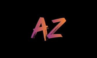 Initial Letter AZ Logo. AZ Brush Stock Letter Logo design Free vector template.