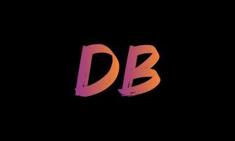 Initial Letter DB Logo. DB Brush Stock Letter Logo design Free vector template.