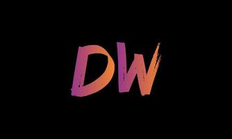 logotipo inicial de la letra dw. Dw brush stock letter logo design archivo vectorial gratuito. vector