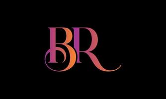 Initial Letter BR Logo. BR Stock Letter Logo Design Free vector template.