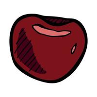 Vector cherry clipart. Hand drawn berry icon. Fruit illustration