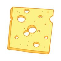 Hand drawn cheese parts and slices isolated on a white background. Cheese icon. Vector cheese clipart