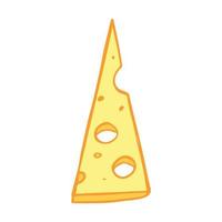 Hand drawn cheese parts and slices isolated on a white background. Cheese icon. Vector cheese clipart