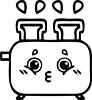 line drawing cartoon of a toaster vector