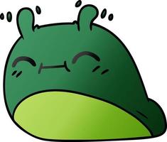 gradient cartoon of a happy kawaii slug vector