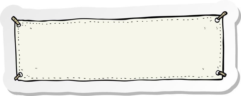 sticker of a cartoon banner