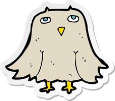 sticker of a cartoon owl vector