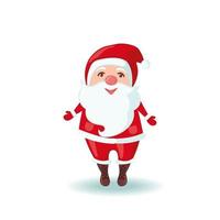 Cute Santa Claus in flat style isolated on white background. Vector illustration