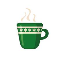 icono de taza de Navidad en estilo plano aislado sobre fondo blanco. ilustración vectorial vector