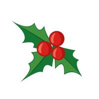 Christmas mistletoe icon in flat style isolated on white background. Vector illustration.