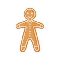 Gingerbread man icon in flat style isolated on white background. Vector illustration.