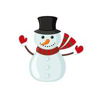 Snowman icon in flat style isolated on white background. Vector illustration.