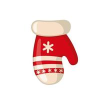 Christmas mitten icon in flat style isolated on white background. Vector illustration.