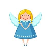 Cute angel icon in flat style isolated on white background. Vector illustration.