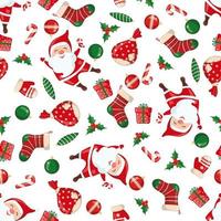 Christmas and New Year seamless pattern in flat style. Vector illustration.