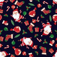 Christmas and New Year seamless pattern in flat style. Vector illustration.