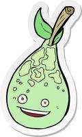 sticker of a happy pear cartoon vector