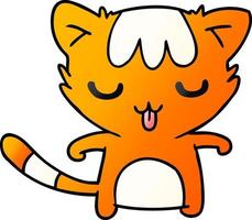 gradient cartoon of a kawaii cute cat vector