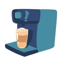 Coffee machine flat illustration. Front view of coffee machine. Vector. vector