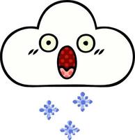 nube de nieve de dibujos animados de estilo cómic vector