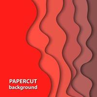 Vector background with bright deep red color paper cut shapes. 3D abstract paper art style, design layout for business presentations, flyers, posters, prints, cards, brochure cover.