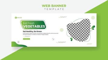 plantilla de banner web y redes sociales de vegetales frescos vector