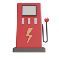 3d render illustration electric charge station png