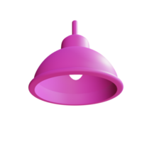 3d render illustration lamp with cup png