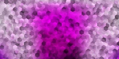 Fondo de vector violeta, rosa claro con formas hexagonales.