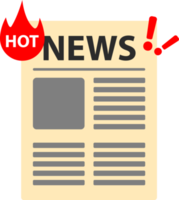 periódico y fuego icono ilustración caliente noticias concepto