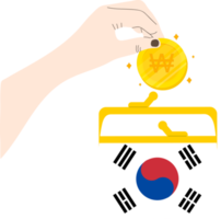 South Korean Flag hand  drawn,South Korean won png