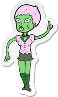 sticker of a cartoon halloween girl vector