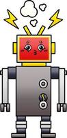 gradient shaded cartoon robot malfunction vector