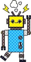 comic book style cartoon robot vector