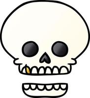 gradient cartoon doodle of a skull head vector