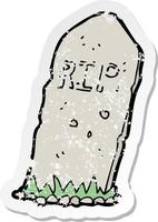 retro distressed sticker of a cartoon spooky grave vector