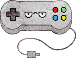 retro grunge texture cartoon game controller vector