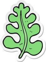 sticker of a cartoon leaf vector