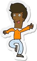 sticker of a cartoon man dancing vector