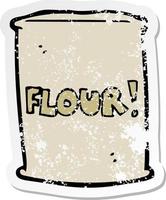 retro distressed sticker of a cartoon bag of flour vector