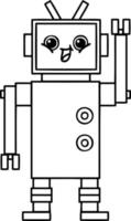 line drawing cartoon robot vector