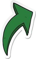 sticker of a cartoon pointing arrow vector