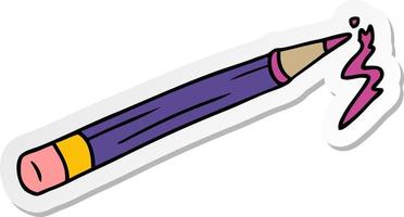 sticker cartoon doodle of a coloured pencil vector