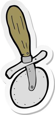 sticker of a cartoon pizza cutter