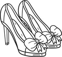 Wedding Shoes Isolated Coloring Page for Kids vector