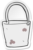 sticker of a cartoon bucket vector